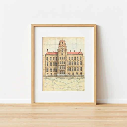 Old city map or historic building